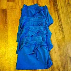 Cherokee bundle Allura mid rise cargo drawstring women Xl pants, royal blue.